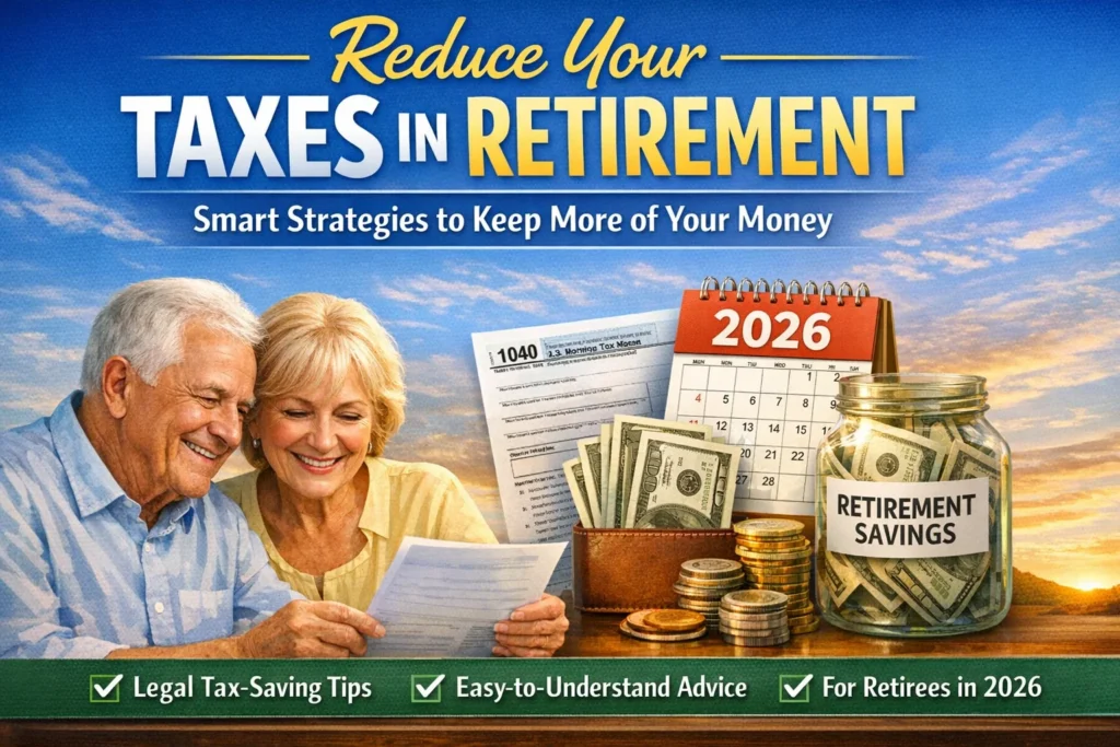Taxes can quietly reduce retirement income if they are not planned carefully. Many retirees believe taxes are unavoidable after retirement, but this is not true. With proper planning, retirees can reduce their tax burden legally and keep more of their hard-earned money. This guide is written from real financial research and practical retirement planning experience. It focuses on safe, legal, and realistic tax-saving strategies that seniors can understand and use with confidence. No risky shortcuts. No complicated jargon. Just honest advice designed for retirees in 2026.