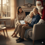 Happy New Year message for seniors in the USA and UK with Santa Claus